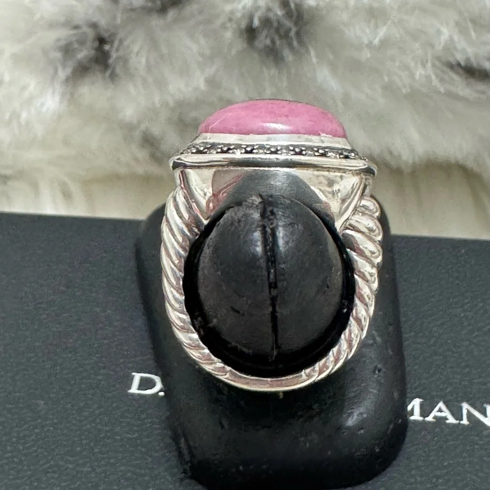 David Yurman Moonlight Ice Rhodolite Diamond Albion Ring